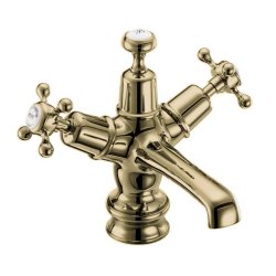 Burlington Claremont Gold Basin Mixer with Click-Clack Waste