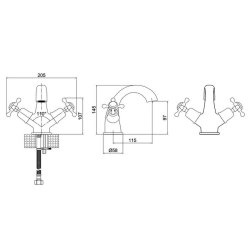 Burlington Claremont Gold Mono Basin Mixer