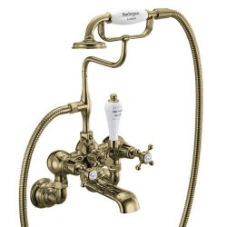 Burlington Claremont Gold Wall Mounted Bath Shower Mixer