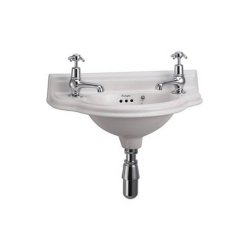 Burlington Curved 50.5cm 2 Tap Hole Cloakroom Basin