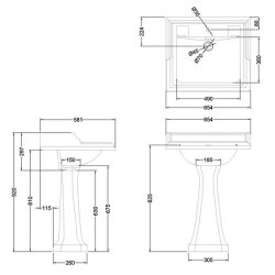 Burlington Classic White Pedestal 