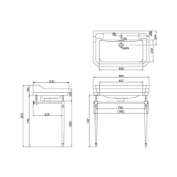 Burlington 80cm Chrome Basin Washstand