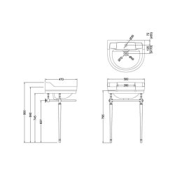 Burlington 56cm Chrome Round Basin Washstand