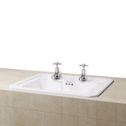 Burlington Contemporary 54cm 2 Tap Hole Countertop Basin