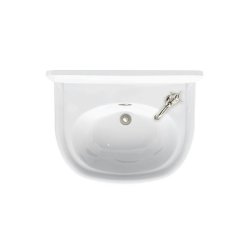 Burlington Arcade 50cm 1TH Cloakroom Basin with Nickel Overflow 