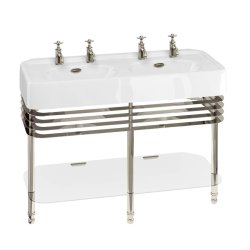 Burlington Arcade 120cm Nickel Basin Washstand