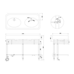 Burlington Arcade 120cm Nickel Basin Washstand