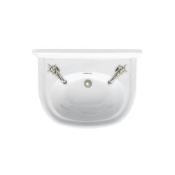 Burlington Arcade 50cm 2TH Cloakroom Basin with Nickel Overflow 