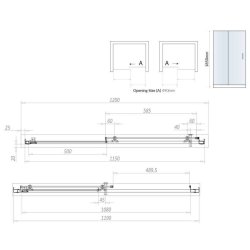 Scudo S6 1200mm Black Sliding Shower Door