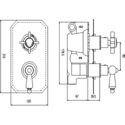 Nuie Edwardian Chrome Thermostatic Twin Shower Valve