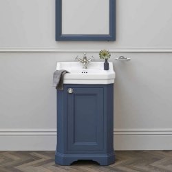 Burlington Edwardian 560mm Blue Cloakroom Vanity Unit One Tap Hole Basin