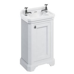 Burlington Edwardian Rectangular Cloakroom Matt White Vanity Unit