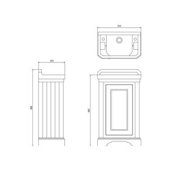 Burlington Edwardian Rectangular Cloakroom Matt White Vanity Unit