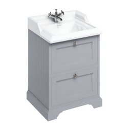 Burlington Freestanding 650mm Classic Grey Vanity Unit with Drawers