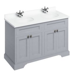 Burlington Freestanding 1300mm Classic Grey Double Vanity Unit with Doors