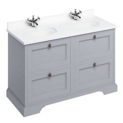 Burlington Freestanding 1300mm Classic Grey Double Vanity Unit with Drawers