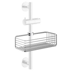 Smedbo Sideline Chrome Shower Riser Rail Shower Basket