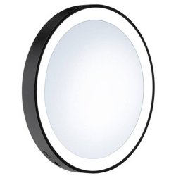 Smedbo Outline Lite 130mm Black LED Make-up Mirror with Suction Cups