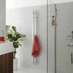 Smedbo Dry Polished Steel Electrical Double Vertical Towel Warmer