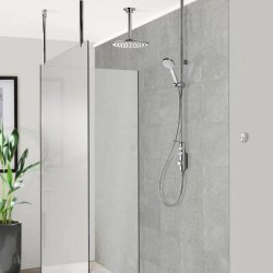 Aqualisa iSystem Exposed Smart Shower with Adjustable Head and Ceiling Fixed Head (HP/Combi)