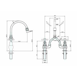 Burlington Claremont Chrome Traditional Arch Mixer with Curved Spout (200mm Centres)