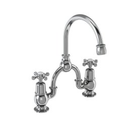 Burlington Claremont Chrome Traditional Arch Mixer with Curved Spout (200mm Centres)