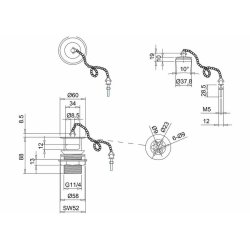 Burlington Nickel Basin Plug and Chain Slotted Waste