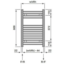 Redroom Elite Straight Anthracite 800 x 400mm Towel Radiator