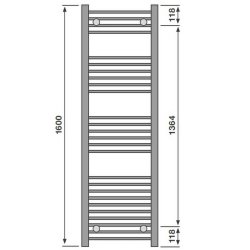 Redroom Elite Straight Anthracite 1600 x 600mm Towel Radiator