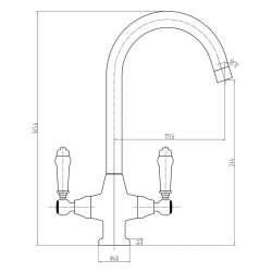 Scudo Harrogate Brushed Nickel Kitchen Tap