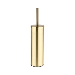 Kartell Ottone Brushed Brass Wall Mounted Toilet Brush and Holder