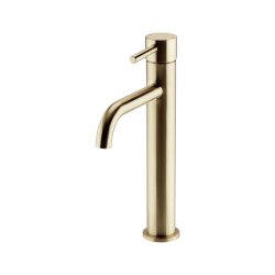 Kartell Ottone Brushed Brass Hi-Rise Mono Basin Mixer