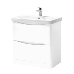 Kartell Arc 800mm White Floor Standing 2 Drawer Vanity Unit & Basin