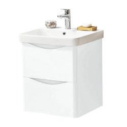 Kartell Arc 500mm White Wall Mounted 2 Drawer Vanity Unit & Basin