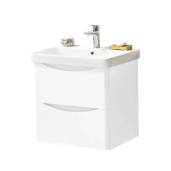 Kartell Arc 600mm White Wall Mounted 2 Drawer Vanity Unit & Basin