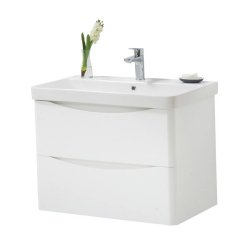 Kartell Arc 800mm White Wall Mounted 2 Drawer Vanity Unit & Basin