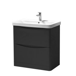 Kartell Arc 800mm Matt Graphite Floor Standing 2 Drawer Vanity Unit & Basin