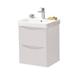 Kartell Arc 500mm Cashmere Wall Mounted 2 Drawer Vanity Unit & Basin