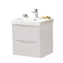 Kartell Arc 600mm Cashmere Wall Mounted 2 Drawer Vanity Unit & Basin