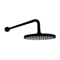 Kartell Nero Round Black Shower Drencher Head and Arm