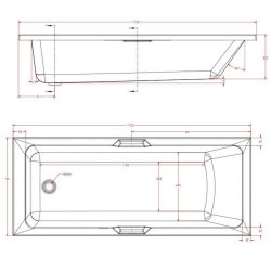 Beaufort Portland SE 1700 x 700mm Reinforced Twin Grip Low Level Bath