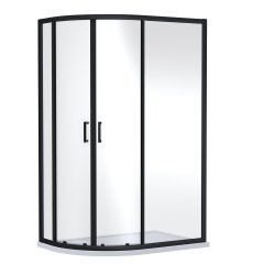 Nuie Rene 1000 x 800mm Black Framed Offset Quadrant Shower Enclosure