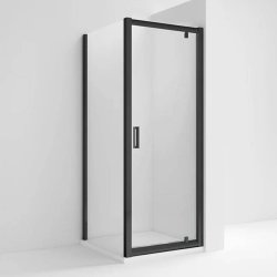 Nuie Rene 800mm Black Framed Pivot Shower Door