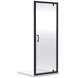 Nuie Rene 760mm Black Framed Pivot Shower Door