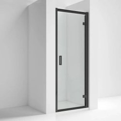 Nuie Rene 760mm Black Framed Hinged Shower Door