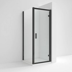 Nuie Rene 760mm Black Framed Hinged Shower Door