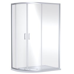 Nuie Rene 1000 x 800mm Chrome Framed Offset Quadrant Shower Enclosure