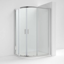 Nuie Rene 1200 x 800mm Chrome Framed Offset Quadrant Shower Enclosure