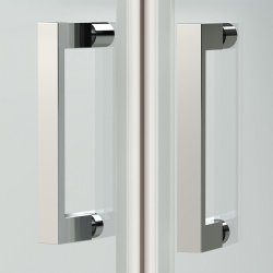 Nuie Rene 900 x 760mm Chrome Framed Offset Quadrant Shower Enclosure