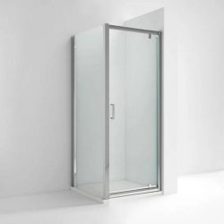 Nuie Rene 800mm Chrome Framed Pivot Shower Door